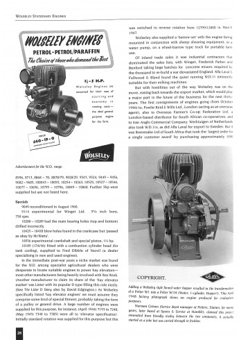 Wolseley Stationary Engines 1909 - 1975 Voorkant