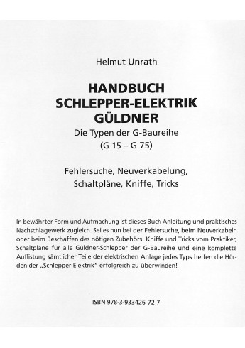 Handbuch Schlepper-Elektrik Güldner Voorkant