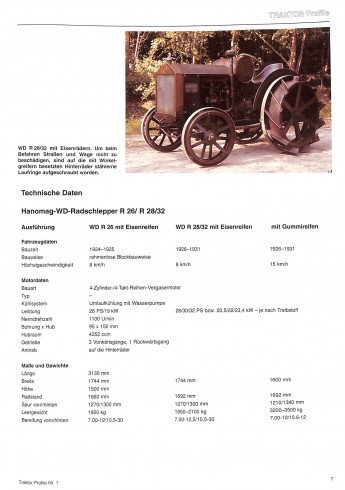 Hanomag, Profile 1 1924-1949 Voorkant