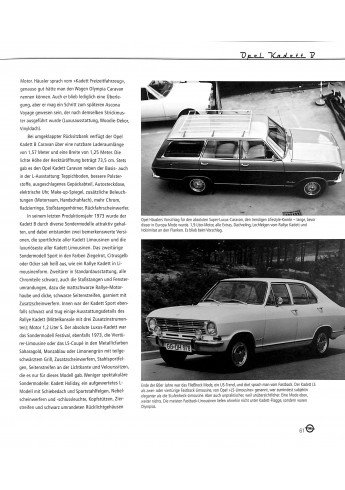 Opel Kadett-Story - Alle Generationen seit 1962