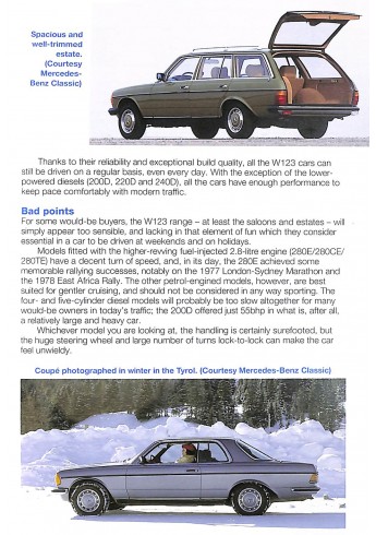 Mercedes Benz W 123All models from 1976 to 1986