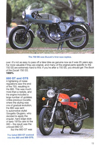 Ducati Bevel Twins 750 GT, Sport & SS, 860 GT, GTE, GTS, 900 SS, GTS, SD SSD MHR, S2 Mille, 1971 to 1986