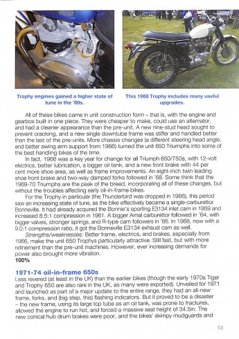 Triumph Thunderbird, Trophy & Tiger 650cc & 750cc models: 1950-1983