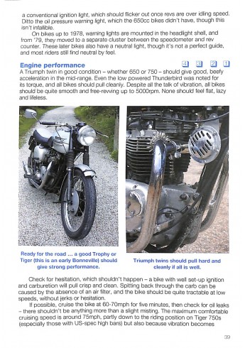 Triumph Thunderbird, Trophy & Tiger 650cc & 750cc models: 1950-1983