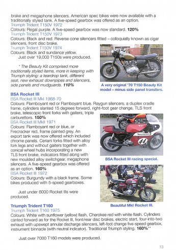 Triumph Trident & BSA Rocket III 1968 to 1976