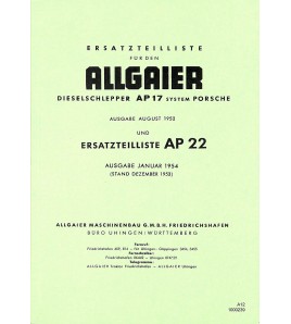 A12 - Ersatzteilliste für Allgaier Dieselschlepper AP17