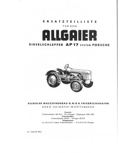 A12 - Ersatzteilliste für Allgaier Dieselschlepper AP17