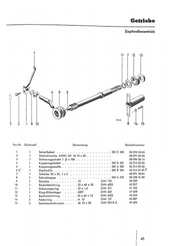 P15 - Ersatzteilliste Porsche-Diesel  AP16  /  Allgaier  A116