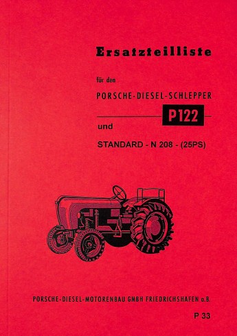 P33 - Ersatzteilliste Porsche-Diesel P122 (A122), Standard 208 P33 - Ersatzteilliste Porsche-Diesel P122 (A122), Standard 208