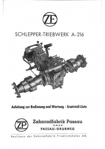 Z04 Betriebsanleitung, Ersatzteiliste,(onderhoud, Getr  ZF/ZP  , A216, Super 318-319, Master 418-419