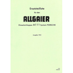 Ersatzteilliste für den Allgaier Dieselschlepper A111, onderdelenlijst