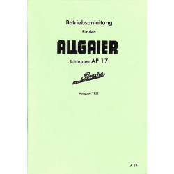 Betriebsanleitung für den Allgaier Schlepper AP17, gebruiksaanwijzing, handleiding