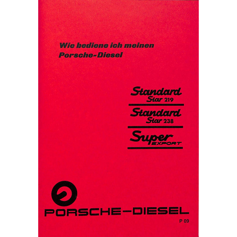 Bedienungsanleitung Porsche-Diesel Standard Star, Super Export, gebruiksaanwijzing