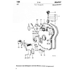 Ersatzteilliste Porsche-Diesel P111, onderdelenlijst