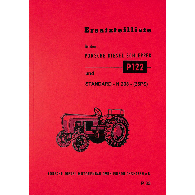 Ersatzteilliste Porsche-Diesel P122, onderdelen lijst