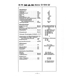 MAN Traktoren Technische Daten für Schlepper-Motoren