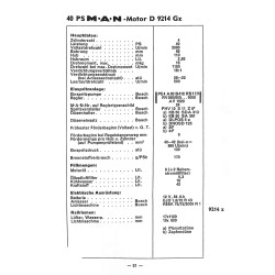 MAN Traktoren Technische Daten für Schlepper-Motoren