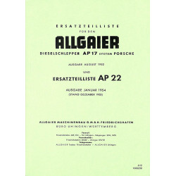 Ersatzteilliste für Allgaier Dieselschlepper AP17, onderdelenlijst