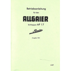 Betriebsanleitung für den Allgaier Schlepper AP17, gebruiksaanwijzing, handleiding