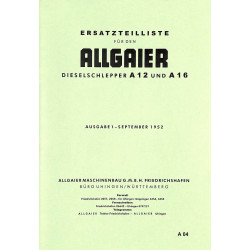 Ersatzteilliste für den Allgaier Dieselschlepper A12 und A16, Onderdelenlijst 