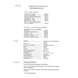 Technische Einzelheiten und Instandsetzungshinweise für Hanomag, technische data, technische gegevens, handleiding 