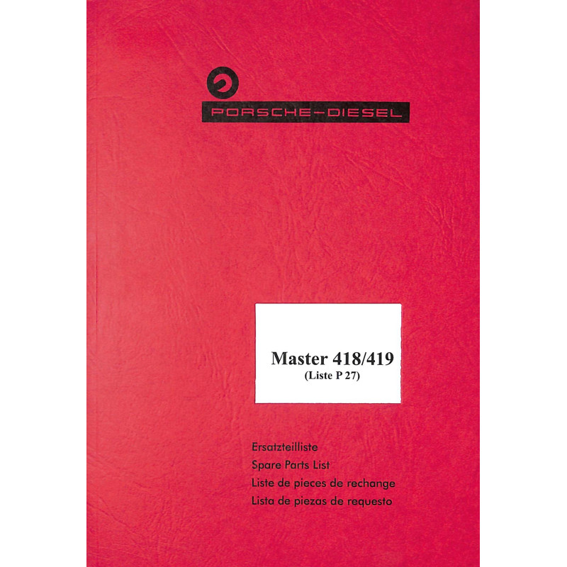 Ersatzteilliste Porsche-Diesel Master 418/419, onderdelenlijst