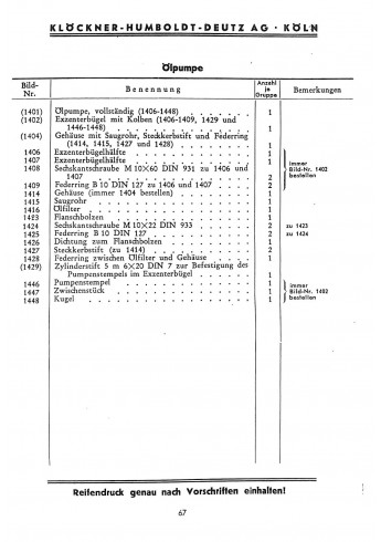 D03 - Bedienungsanleitung und Ersatzteilliste für 15PS Deutz-Bauernschlepper F1L514/50