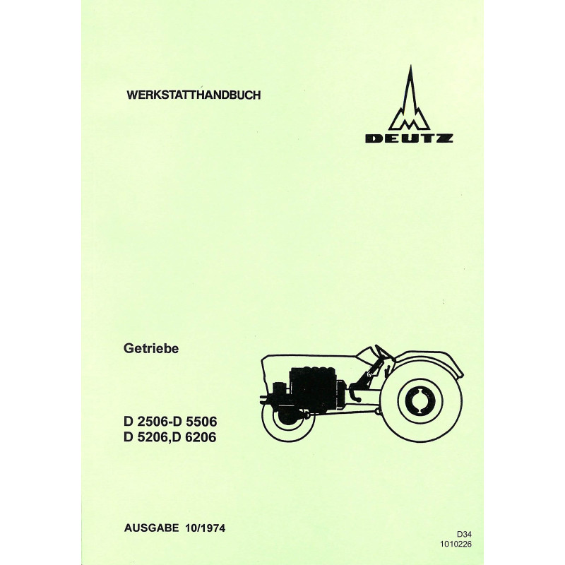 Werkstatthandbuch Getriebe Deutz D2506-D5506-D5206,D6206, werkplaats handboek