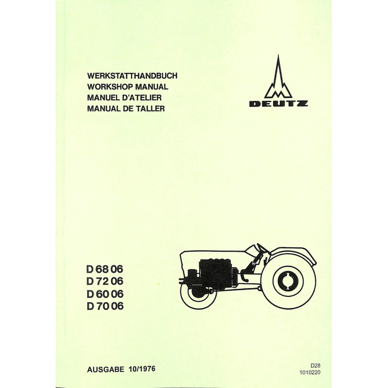 Werkstatthandbuch Deutz D6806, D7206, D6006, D7006, werkplaats handboek