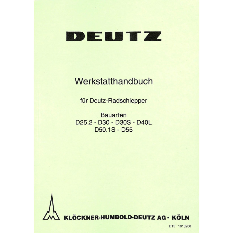 Deutz Werkstatthandbuch für Deutz-Radschlepper, werkplaats handboek