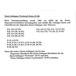 Schlepper-Werkstatt-Daten H1099-4, traktor , werkplaats gegevens 