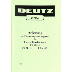 Anleitung zur Überprüfung und Reparatur der Deutz-Dieselmotoren, handleiding 