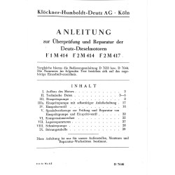Anleitung zur Überprüfung und Reparatur der Deutz-Dieselmotoren, handleiding 