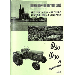 Bedienungsanleitung Deutz-Diesel-Schlepper D30-S, gebruiksaanwijzing