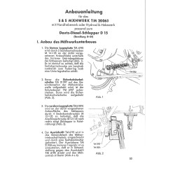Betriebsanleitung und Ersatzteilliste für den Deutz-Diesel-Schlepper D15, gebruiksaanwijzing en onderdelenlijst
