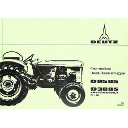 Ersatzteilliste Deutz-Dieselschlepper D2505 D3005, onderdelen lijst