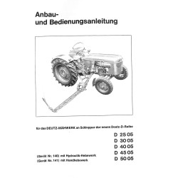 Bedienungsanleitung Deutz-Dieselschlepper D2505, gebruiksaanwijzing