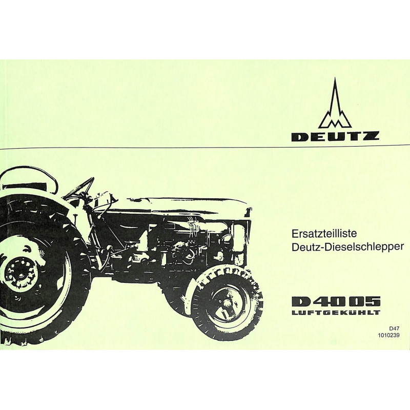 Ersatzteilliste Deutz-Dieselschlepper D4005, onderdelen lijst