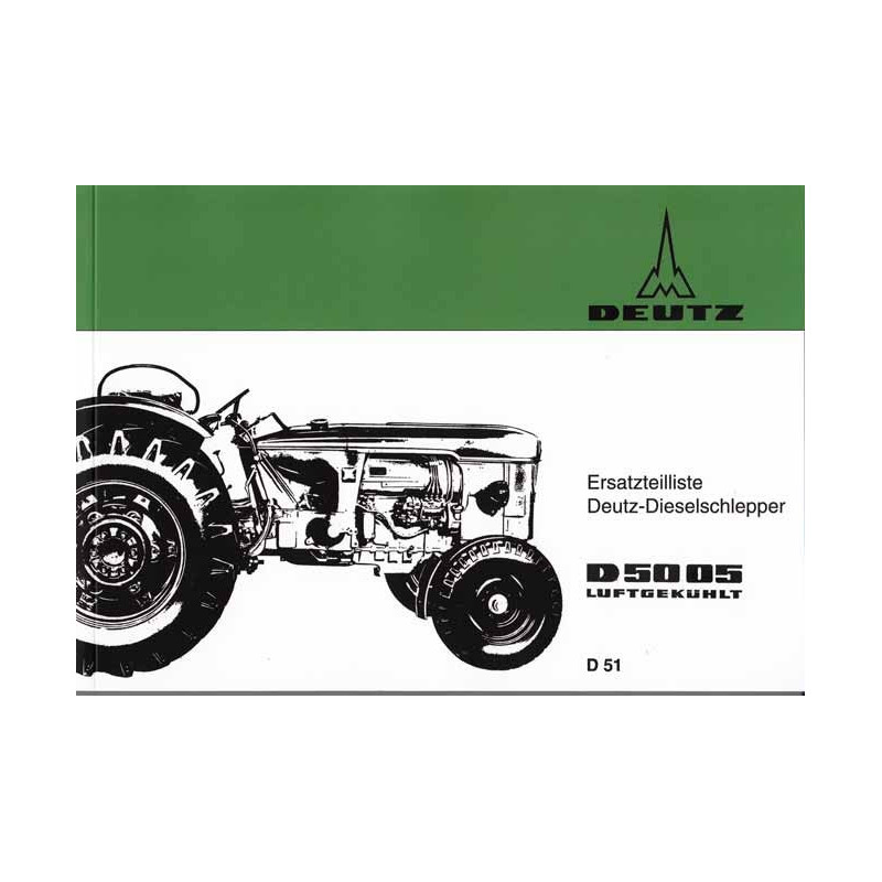 Ersatzteilliste Deutz-Dieselschlepper D5005, onderdelen lijst