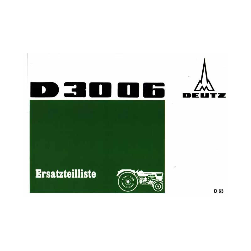Ersatzteilliste Deutz D3006, onderdelen lijst