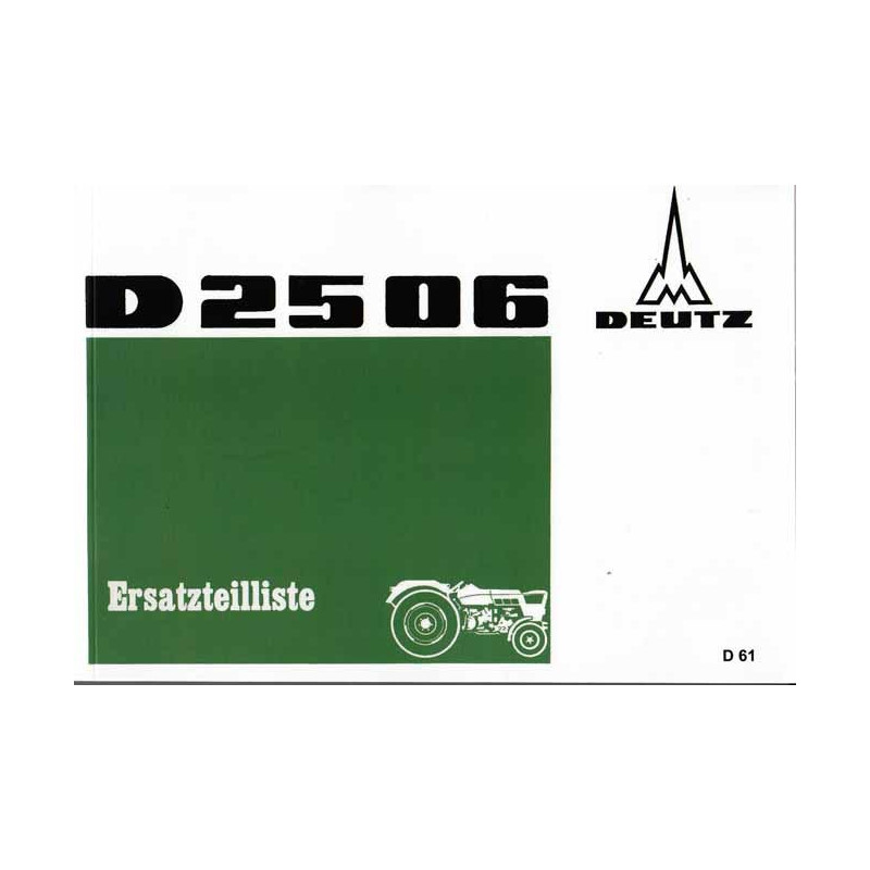 Ersatzteilliste Deutz D2506, onderdelen lijst