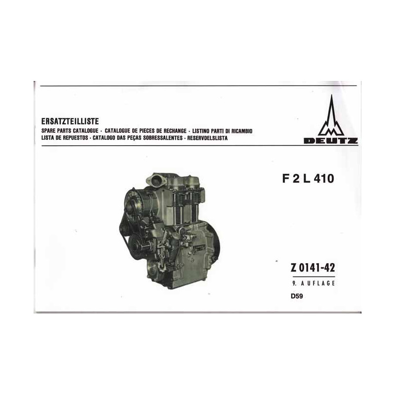 Ersatzteilliste Deutz F2L410 Z0141-42, onderdelen lijst