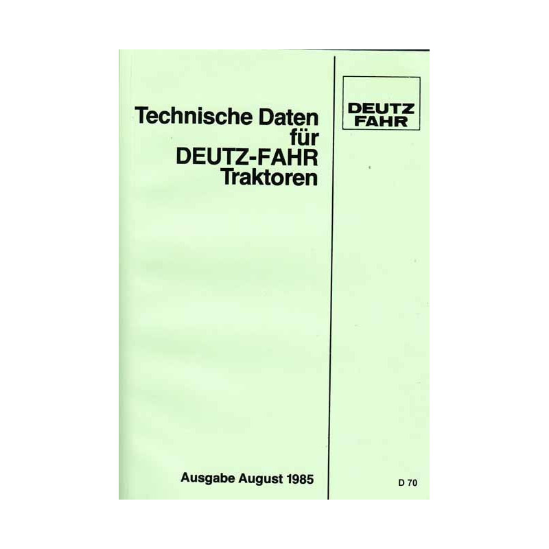 Technische Daten für Deutz-Fahr Traktoren
