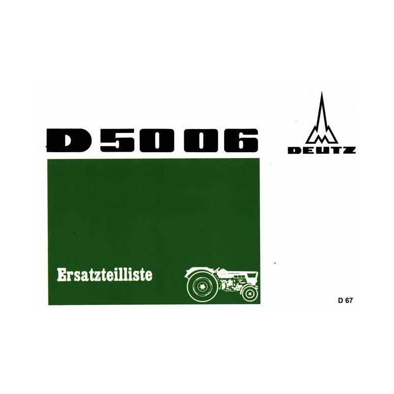 Ersatzteilliste Deutz D5006, onderdelenlijst