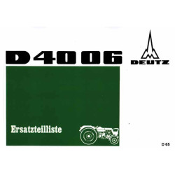 Ersatzteilliste Deutz D4006, onderdelenlijst