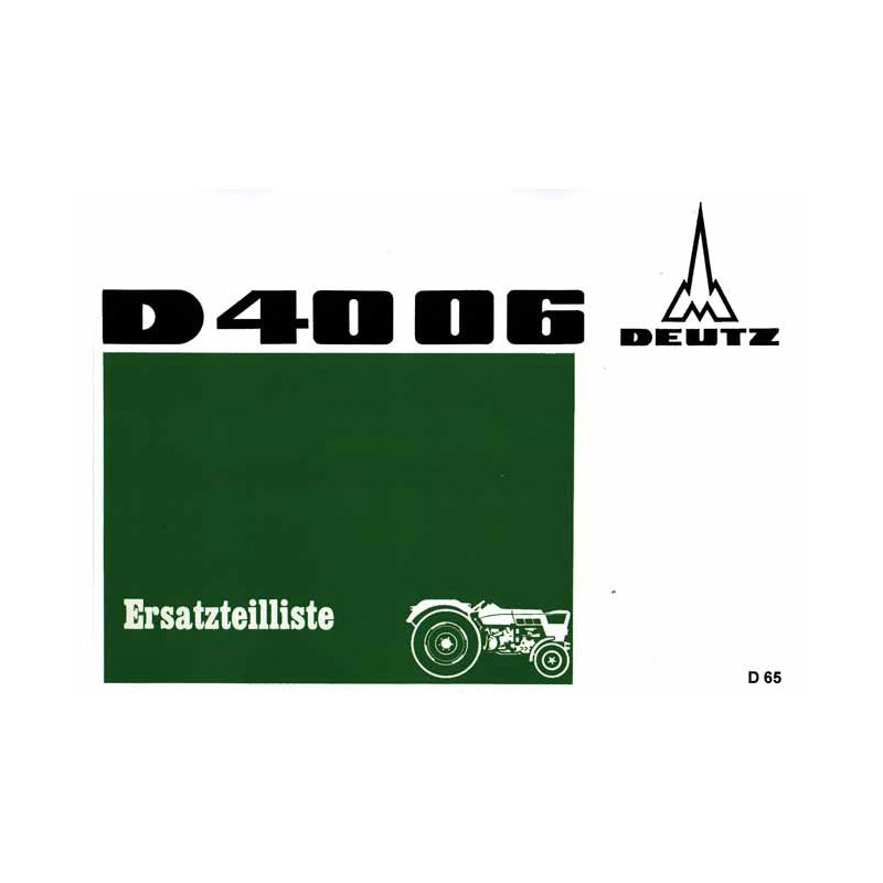 Ersatzteilliste Deutz D4006, onderdelenlijst