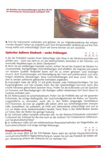 MGB Roadster & GT-  Alle Modelle von 1962 - 1980