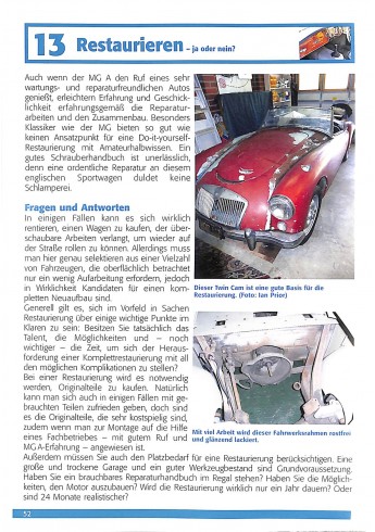 MGA Alle Modelle von 1955 bis 1962 MGA Alle Modelle von 1955 bis 1962