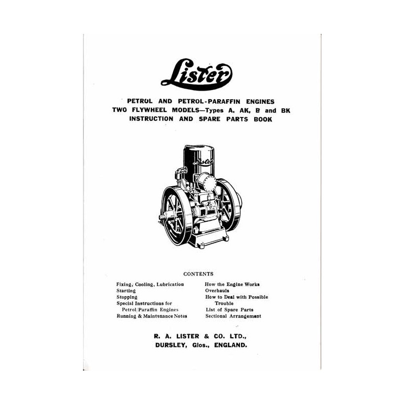 Lister Instruction and Spare Parts Book