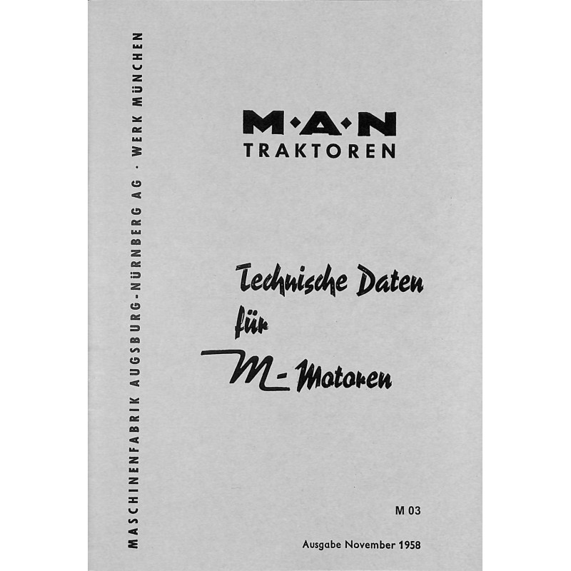 MAN Traktoren Technische Daten für M-Motoren